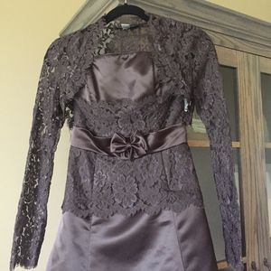 Jessica McClintock Brown formal gown with jacket